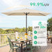 6.5X10Ft Olefin Rectangular Patio Umbrella, Beige