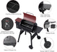 Wood Pellet Grill Smoker for Outdoor Cooking, 456 SQ. in Cook Area Electric Pellet Grill with Auto Feed & PID Temperature Control 180-425°F, 6-In-1 BBQ Grill & Rain Cover for Backyard