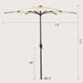 7.5Ft Outdoor Patio Umbrella W/ Push Button Tilt and Crank, 6 Ribs-Beige