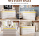 9 Drawer Dresser with LED Lights and Charging Station, Modern White Dresser