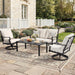 4 Piece Vintage Patio Furniture Set, Patio Conversation Set with 2 Rockers