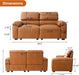 68 Inch PU Leather Loveseat MidCenturyModern Brown
