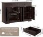 47" W Kitchen Sideboard Buffet Cabinet with Storage Drawers, Brown