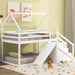 White House Twin Bunk Bed with Slide & Stairs