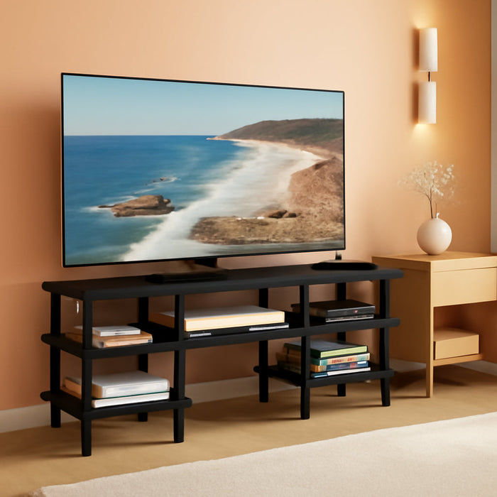 Turn-N-Tube 3-Tier Multipurpose Wide Shelf TV Stand, Espresso/Black