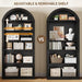 Arched Bookshelf, 75.8" Tall Arch Bookcase with Storage