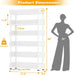 6-Tier Tall Open Bookshelf, 31.5" Modern Display Bookcase Shelf with Top Edge and Pipe Metal Frame, Industrial Standing Bookshelves Storage Rack Organizer for Living Room, Home Office, White
