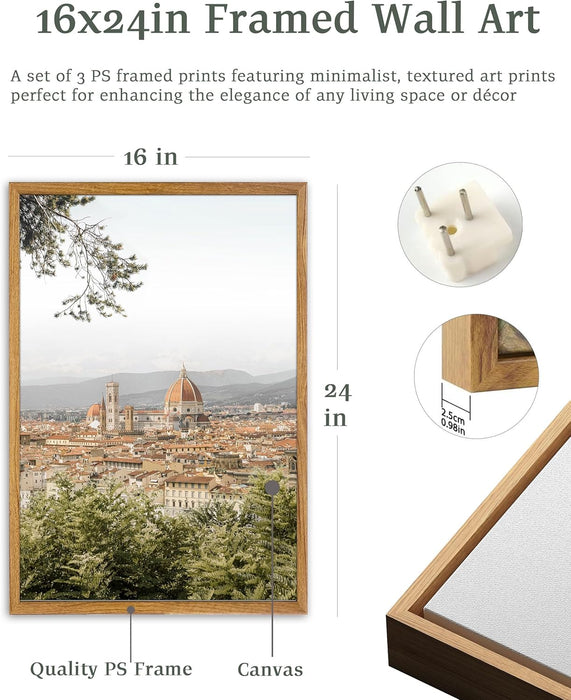 Framed Wall Art 16x24 Florence Tuscan Cityscape Set