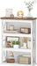 4-Tier Bookcase, 42.9" Floor Standing Organizer Shelf, Corner Book Stand, Metal Frame, for Study, Bedroom, Living Room, White and Walnut TSJ01WL