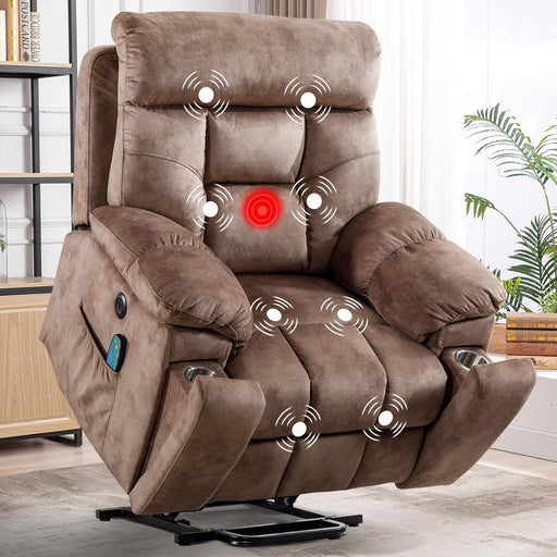 Large Power Recliner with Massage, Heat, and USB