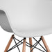 Alonza Series White Plastic Chair with Wooden Legs