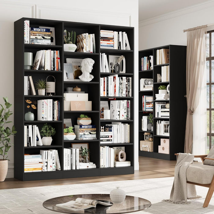 Black 74 Inch ExtraTall Displayable Bookshelf System