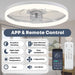 24'' Ceiling Fan with Light, Upgraded Low Profile Ceiling Fan with Light, Dimmable Flush Mount Ceiling Fan with Light, Fan Light, 6 Speeds, App & Remote Control, Quiet Fan for Bedroom, Kitchen