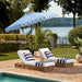 Outdoor - Valance 9-Foot Crank Patio Umbrella - Baby Blue & White Canopy - Brown Aluminum Pole - Decorative Petal Valance Trim - Ideal for Patio, Deck, Poolside, Backyard (PAT8006U)