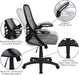 Porter High-Back Swivel Office Chair with Adjustable Lumbar Support and Seat Height, Ergonomic Mesh Desk Chair with Flip-Up Armrests, Gray/Black