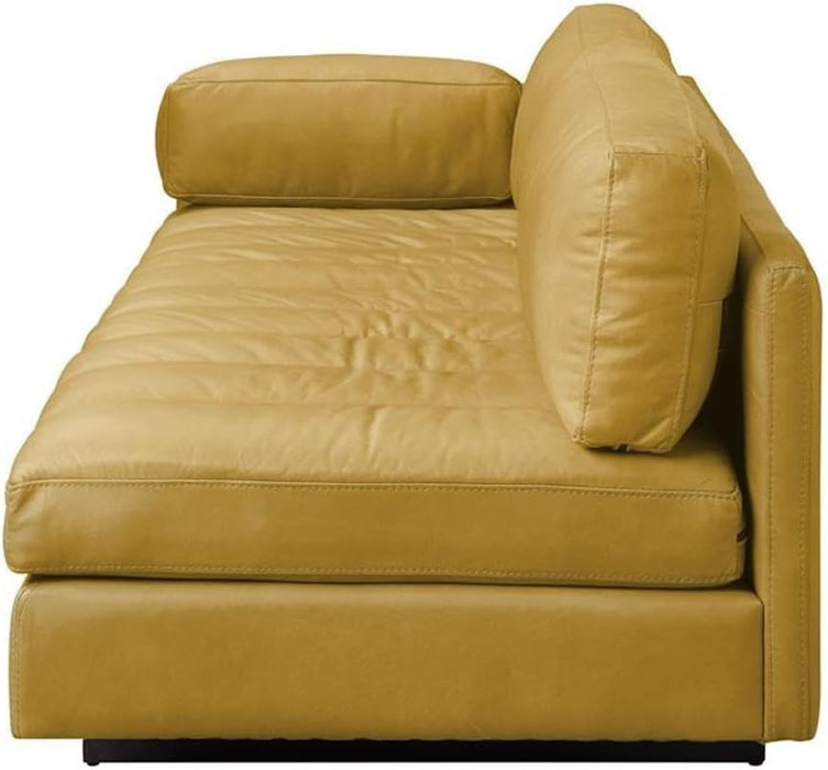 Radia Sofa with Pillow in Yellow Turmeric Top Grain Leather