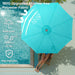 Outdoor Solar Patio Umbrella with 32 LED Lights, Beach Market Table Umbrella with Crank and 8 Sturdy Ribs for Pool, Terrace, Restaurant