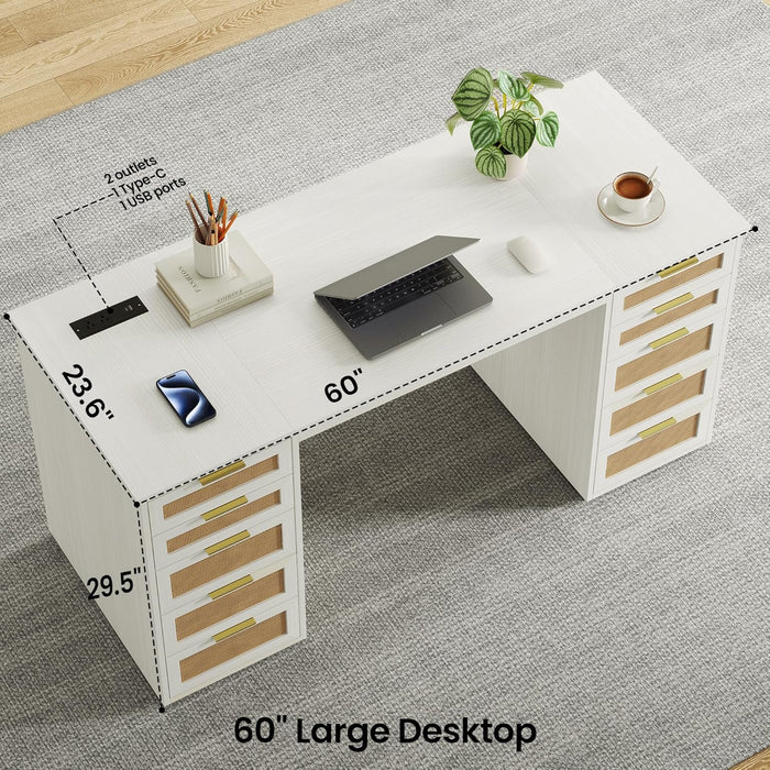 60-Inch Industrial-Grade Desk With Generous Storage