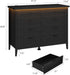 Black Dresser for Bedroom, 8 Drawer Dresser with LED Lights and Power Outlet, Closet Dressers Chests of Drawers, Double Wooden Dressers for Entryway, Hallway
