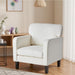 White Midcentury Modern Upholstered Accent Lounge Chair