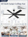 60 Inch Matte Black Ceiling Fan With Remote Included