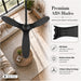 70 Inch Ceiling Fan with Light, Modern Black 3-Blade Propeller