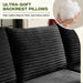 Black 96-Inch U-Shape Contemporary Modular Sectional Sofa