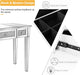 Silver Mirrored Vanity Desk, Glass Vanity W/Drawers and Flip Mirror, Bling Mirror Vanity Desk for Women Girls Bedroom, Makeup Room & Office Writing Desk
