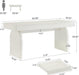White Desk with Drawers, 63-Inch Modern Executive Office Desk, Glossy Elegant Work Study Writing Table for Home Office, Cream White
