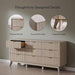 63" Wide Fluted 9 Drawer Dresser for Bedroom, White Alder