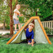 Palm Outdoor and Indoor Playground 5 in 1 Backyard Playset with Ladder, Rock Wall, 4 Ft. Slide, Tent Fort, Montessori Style Play Set Climber Playhouse Toddlers, Children, Kids 2-8Yr (Green)