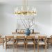 12 Light Brass round Chandelier 36" Wagon Wheel Chandeliers for Dining Room Light Fixture Clear Glass Tube Chandelier Modern Farmhouse Chandeliers for Livingroom Foyer, Bulb Included