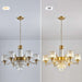 7-Light Modern Large Crystal Chandelier Gold Adjustable Hanging Pendant Light Vintage Farmhouse Ceiling Light Fixture for Living Room Dining Room Bedroom Foyer Entryway Staircase