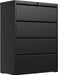 4 Drawer Lateral File Cabinet, Metal Filing Cabinet for Home Office, Black