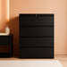 4 Drawer Lateral File Cabinet, Metal Filing Cabinet for Home Office, Black