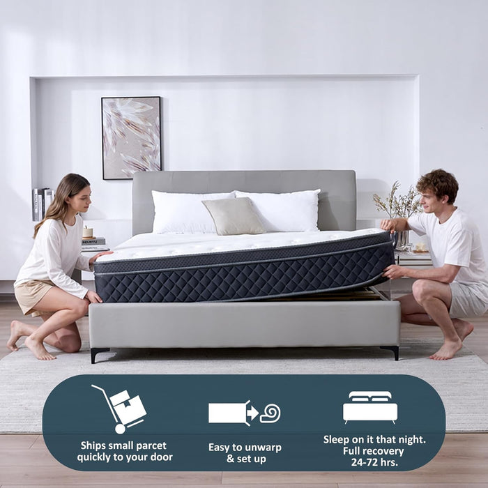 Full Size Mattress，12 Inch Hybrid Full Mattress in a Box