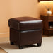 Storage Ottoman Cube Folding Footstool PU Leather Bench with Legs, Ottoman with Storage for Living Room, Bedroom, Brown
