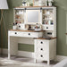 Oversized Farmhouse Vanity Desk With Illuminated Mirror