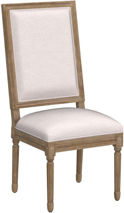 French Country Dining Chairs Set of 2, Upholstered Dining Room Chairs with Back Farmhouse Kitchen Chairs for Living Room, Kitchen, Restaurant (Beige-Square)