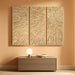 Gold Wall Art Textured Hand Painted Canvas by Martin Edwards, Triptych, 48" X 20" Each, Sunshine