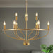 30Inch Crystal GoldTone Chandelier Nine Light Fixture