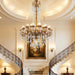 24-Light Antique Gold Crystal Chandelier, Extra Large Luxury Candle Chandelier Lighting Fixture for High Ceiling Foyer, Grand Entryway Living Room, Oversized D39 H64