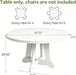 47 Inch round Dining Table for 4-6, Wood Kitchen Table with Cross Base and Adjustable Foot Pads, Dining Room Table with Circle Tabletop for Dining Room, Kitchen, Living Room, White