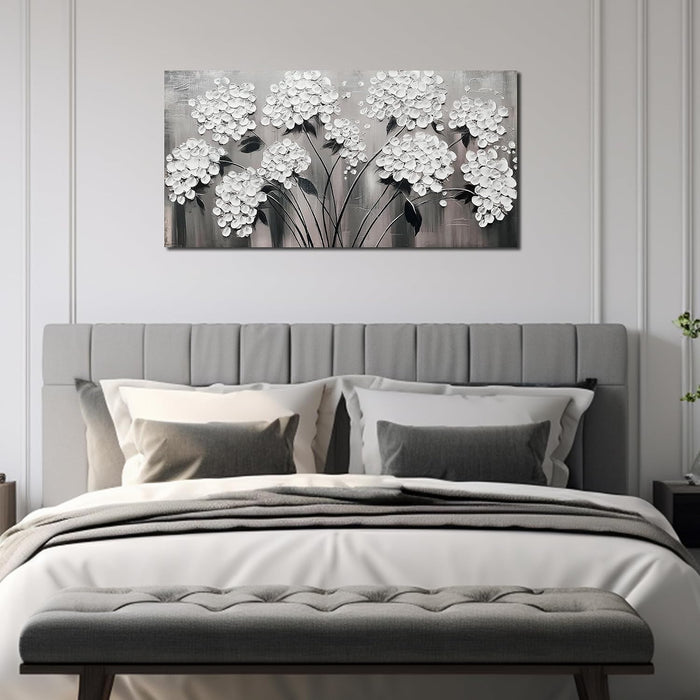 Flower Canvas Wall Art for Bedroom Women Black and White Painting | 20 X 40 Inch Girls Room Decor,Floral Painting Wall Decor,Office Decorations for Women,Living Room Wall Art