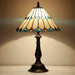 Tiffany Style Stained Glass Table Lamp Light Beige Jewelry 18.5 Inch
