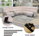 Power Reclining Sectional Sofa with LED, Sectional Couch Recliner Sofa Set, Living Room Furniture Set with USB Charging for Living Room with 2 Recliner Seats(Living Room Set, Beige Grey)