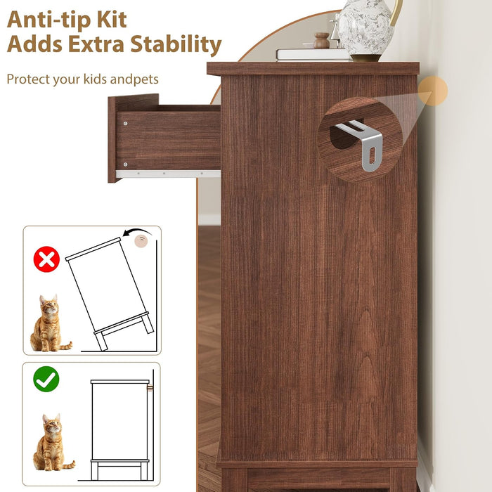 4 Dresser for Bedroom, 34.8 in Tall Vertical Drawer Dresser with Large Storage, Freestanding Wooden Closet Chest for Bedroom, Living Room, Walunt