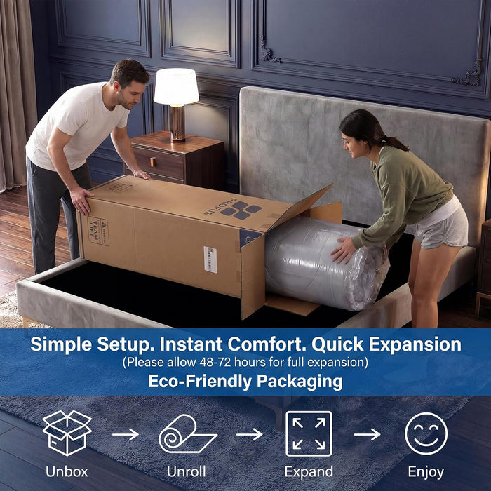 Full Size Mattress, 12 Inch Full Mattress in a Box, Memory Foam Hybrid Mattress with Pocketed Coils, Medium Firm Feel, Pressure Relief & Motion Isolation, Certipur-Us Certified