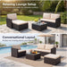 Patio Sofa,4 Pieces Outdoor Furniture Set,Wicker Sectional Couch