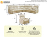 Power Sectional Reclining Sofa Set, Living Room Furniture Sets,Breathing Leather Reclining Sectional Couch with Storage Console/Cup Holder/Led Light for Living Room